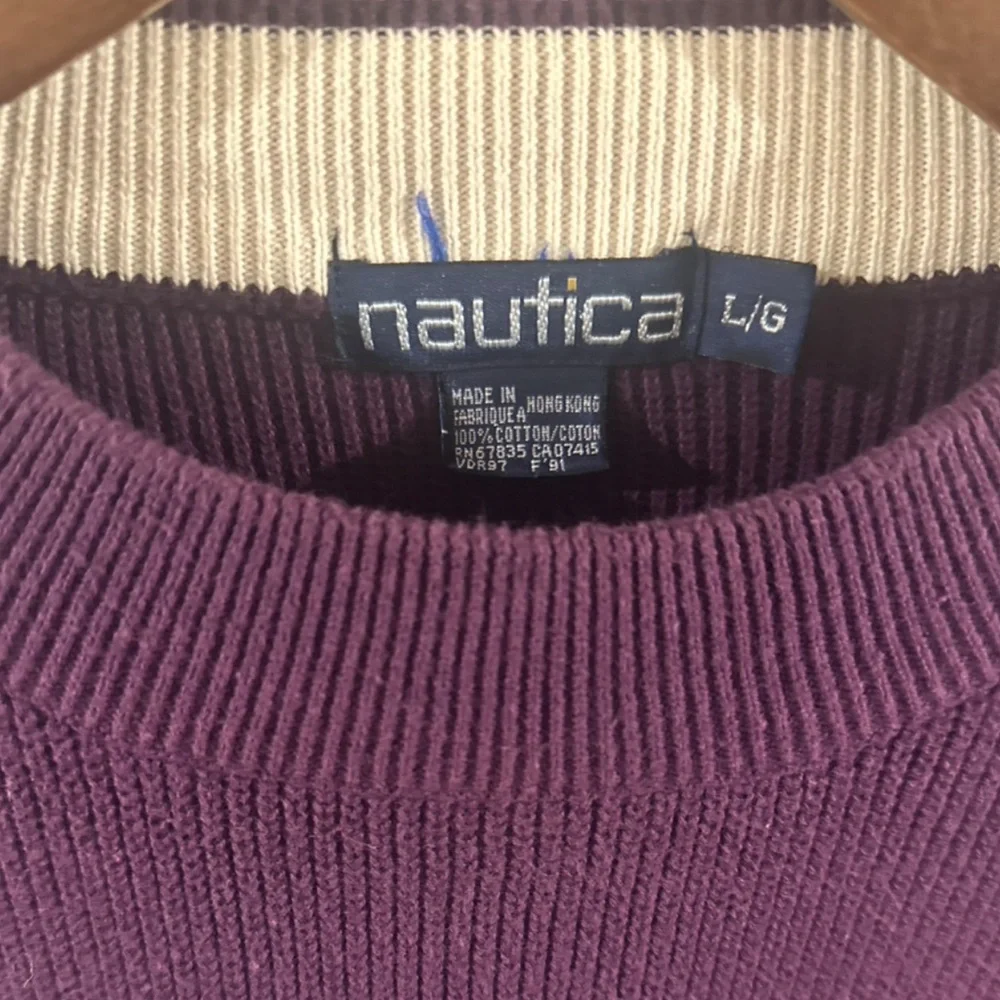 Vintage Nautica Purple/Gold Crewneck Sweater Size Men’s Large